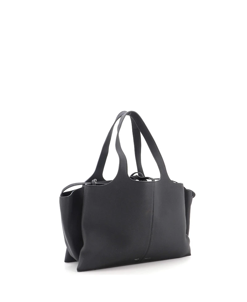 Pre-Owned Celine Medium Tri-Fold Shoulder Bag Grained Calfskin
