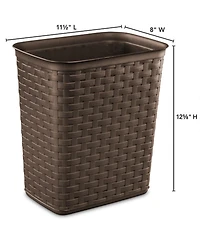 Sterilite Weave 3.4 Gallon Plastic Home/Office Wastebasket Trash Can (6 Pack)