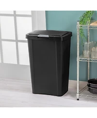 Sterilite 13 Gallon TouchTop Wastebasket with Titanium Latch, Black (16 Pack)