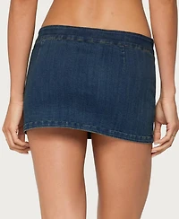 Edikted Women's Taliyah Stretchy Denim Mini Skort