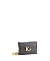 Pre-Owned Gucci Mini Gg Marmont Chain Wallet Leather