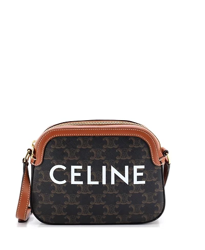 Pre-Owned Celine Small Logo Camera Bag Triomphe Coated Canvas