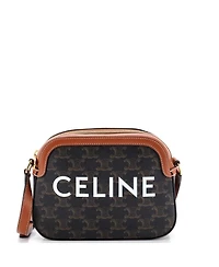 Pre-Owned Celine Small Logo Camera Bag Triomphe Coated Canvas
