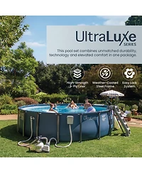 Intex UltraLuxe 24ft x 52in Above Ground Pool, Sand Pump, and Saltwater System
