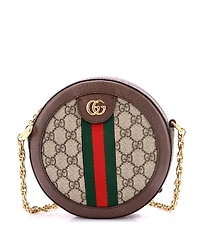 Pre-Owned Gucci Mini Ophidia Round Shoulder Bag Gg Coated Canvas