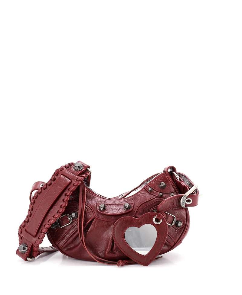 Pre-Owned Balenciaga Xs Le Cagole Giant Studs Shoulder Bag Leather