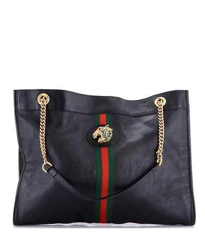 Pre-Owned Gucci Large Rajah Chain Tote Leather