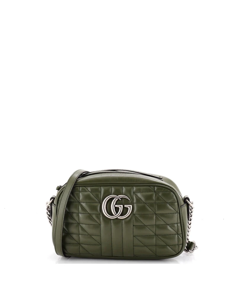 Pre-Owned Gucci Small Gg Marmont Shoulder Bag Mixed Matelasse Leather