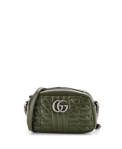 Pre-Owned Gucci Small Gg Marmont Shoulder Bag Mixed Matelasse Leather