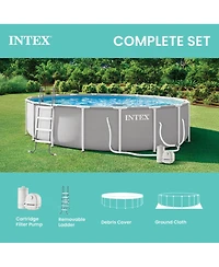 Intex Prism Frame 18ft x 48in Premium Above Ground Pool Set with Filter Pump