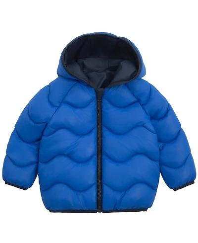 Rokka&Rolla Toddler Boys Reversible Hooded Puffer Jacket 2T-5T