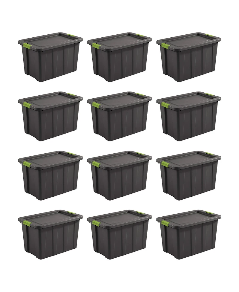 Sterilite Tuff1 Latching 30 Gallon Storage Tote Container with Lid (12 Pack)
