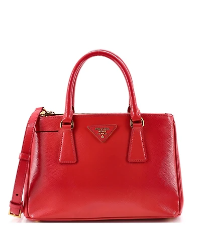 Pre-Owned Prada Mini Double Zip Lux Tote Vernice Saffiano Leather