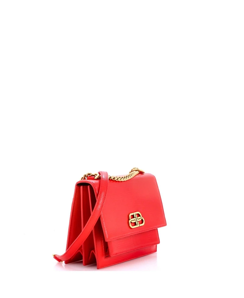 Pre-Owned Balenciaga Small Sharp Shoulder Bag Embossed Leather