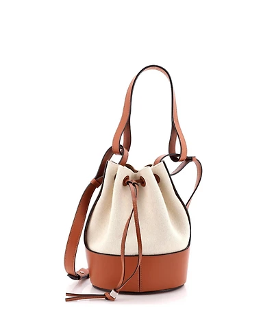 Pre-Owned Loewe Medium Balloon Bucket Bag Canvas and Leather