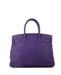 Pre-Owned Hermes Birkin 30 Handbag Purple Togo with Palladium Hardware