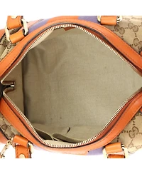 Pre-Owned Gucci Small Vintage Web Boston Bag Gg Canvas