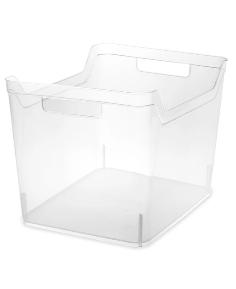 Sterilite Wide Shelf Home Office Storage Organizing Plastic Bin, 6 Pack, Clear