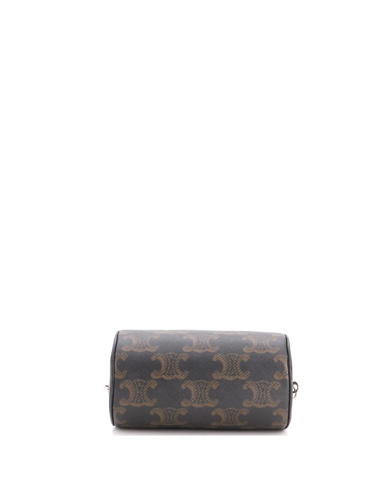 Pre-Owned Celine Logo Cylinder Bag Triomphe Coated Canva