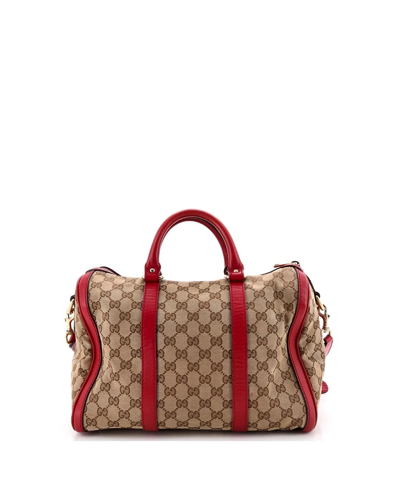 Pre-Owned Gucci Medium Convertible Joy Boston Bag Gg Canvas with Leather