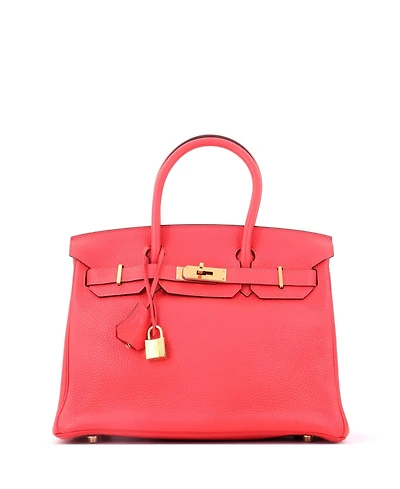 Pre-Owned Hermes Birkin 30 Handbag Pink Clemence with Gold Hardware