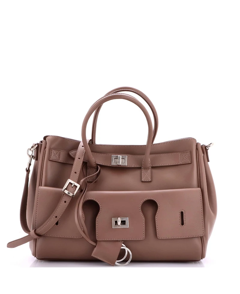 Pre-Owned Balenciaga Small Bel Air Carry All Bag Leather