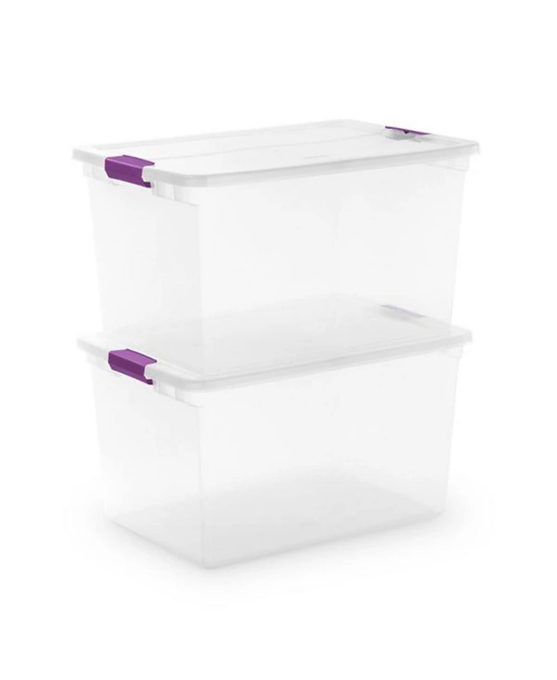 Sterilite 66 Quart Latch Lid Tote, Pack, and Quart Latch Lid Tote