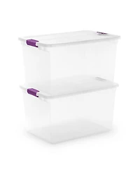 Sterilite 66 Quart Latch Lid Tote, Pack, and Quart Latch Lid Tote