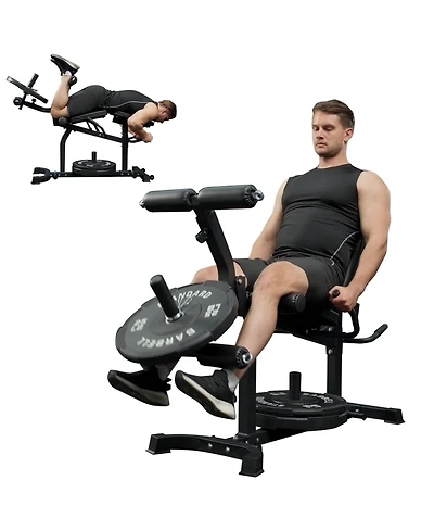 Syedee Leg Extension and Curl Machine, Seated Leg Extension machine and Lying leg Curl Machine for Home Gym with 500lbs, Adjustable Leg Machine