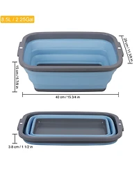 Piscifun 2 Pack Collapsible Sink Foldable Dish Tub Portable Washing Basin For Camping Home