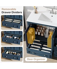 Tribesigns 30" Bathroom Vanity with Sink, 2 Doors and 1 Drawer