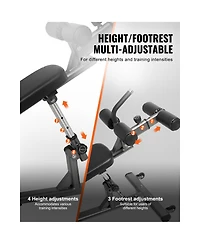 Sugift Adjustable Decline Sit Up Bench with Reverse Crunch Handle and 1000 Pound Capacity