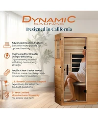 Dynamic Saunas Elite 1 Person Compact Ultra Low Emf Far Infrared Home Sauna