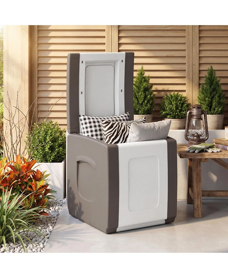 Mecale 27-Gallon Deck Box with Lid for Packages, Doubles as Side Table