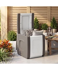 Mecale 27-Gallon Deck Box with Lid for Packages, Doubles as Side Table