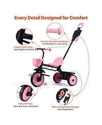 Sevorley Toddler 2-in-1 Convertible Tricycle with Parent Push Handle, 55 lb. Capacity, Ages 1.5+