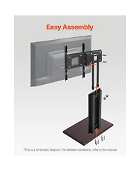 Sugift Height Adjustable Universal Tv Stand for 32 to 70 Inch Screens with Built-In Power Strip and Casters