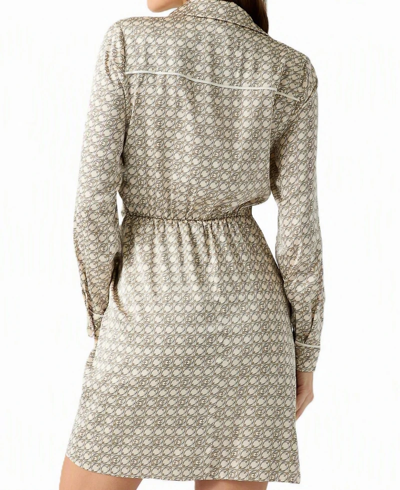 Guess Women's Alya Long-Sleeve Wrap Geometric-Print Dress
