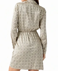 Guess Women's Alya Long-Sleeve Wrap Geometric-Print Dress