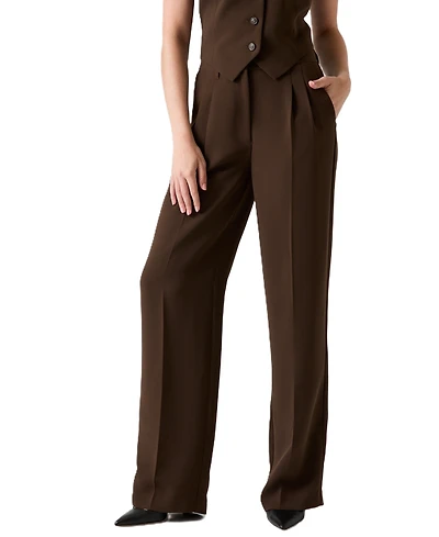 Guess Women's Theoline Perfect Pant High-Rise Wide-Leg Tailored Pants