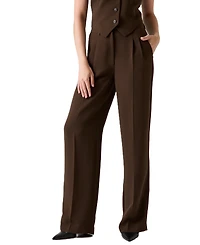 Guess Women's Theoline Perfect Pant High-Rise Wide-Leg Tailored Pants