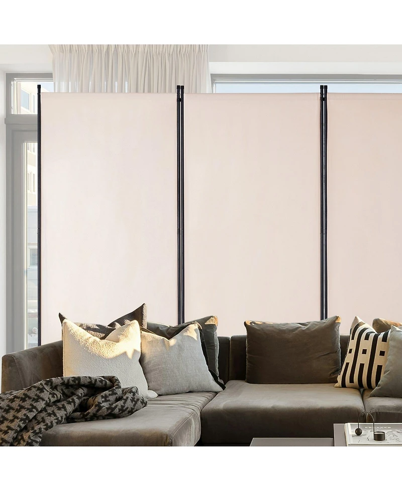 Slickblue Folding Room Divider 3 Panel Privacy Screen, Freestanding Partition for Bedroom Study Office