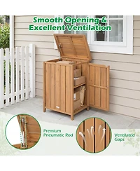 Mecale Acacia Wood Package Delivery Box with Lift Lid and Shelf