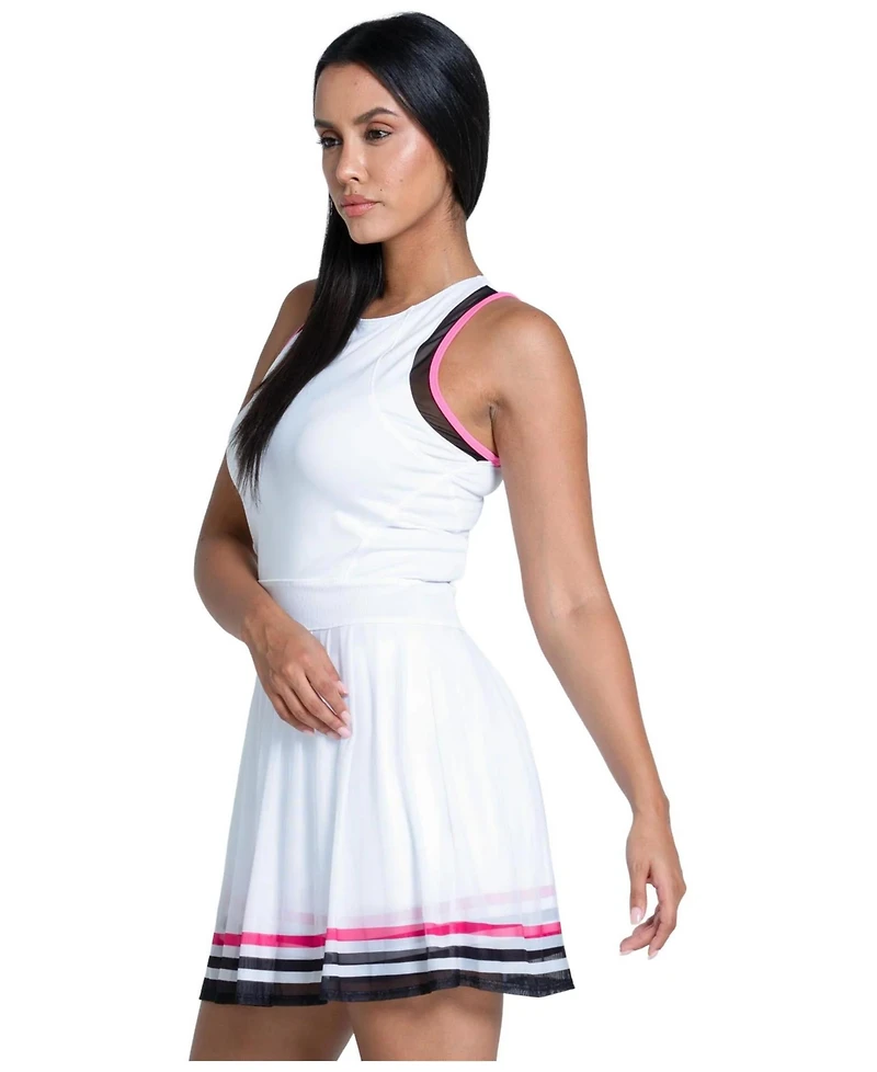Lucky Love Women's Kinetic Energy Crewneck Sleeveless Fitted Dress