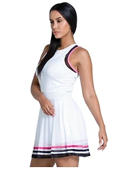 Lucky Love Women's Kinetic Energy Crewneck Sleeveless Fitted Dress