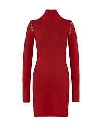 Pcfg Women's Two-Tone Ribbed Long-Sleeve Dress