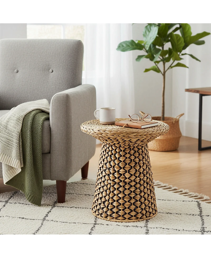 Household Essentials Braided Geometric Side Table
