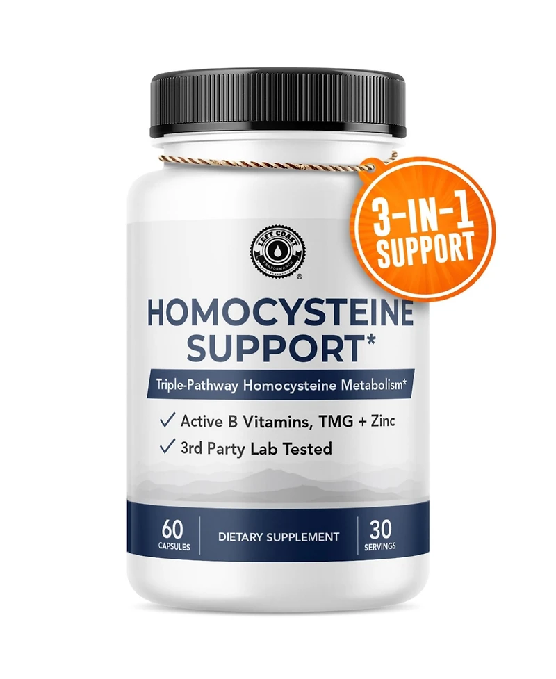 Left Coast Performance Homocysteine Support Capsules with Methylated B Complex Vitamins and Tmg, 60 Count