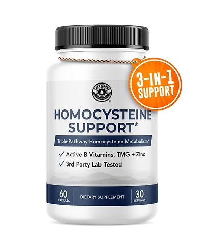 Left Coast Performance Homocysteine Support Capsules with Methylated B Complex Vitamins and Tmg, 60 Count