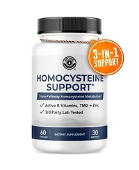 Left Coast Performance Homocysteine Support Capsules with Methylated B Complex Vitamins and Tmg, 60 Count
